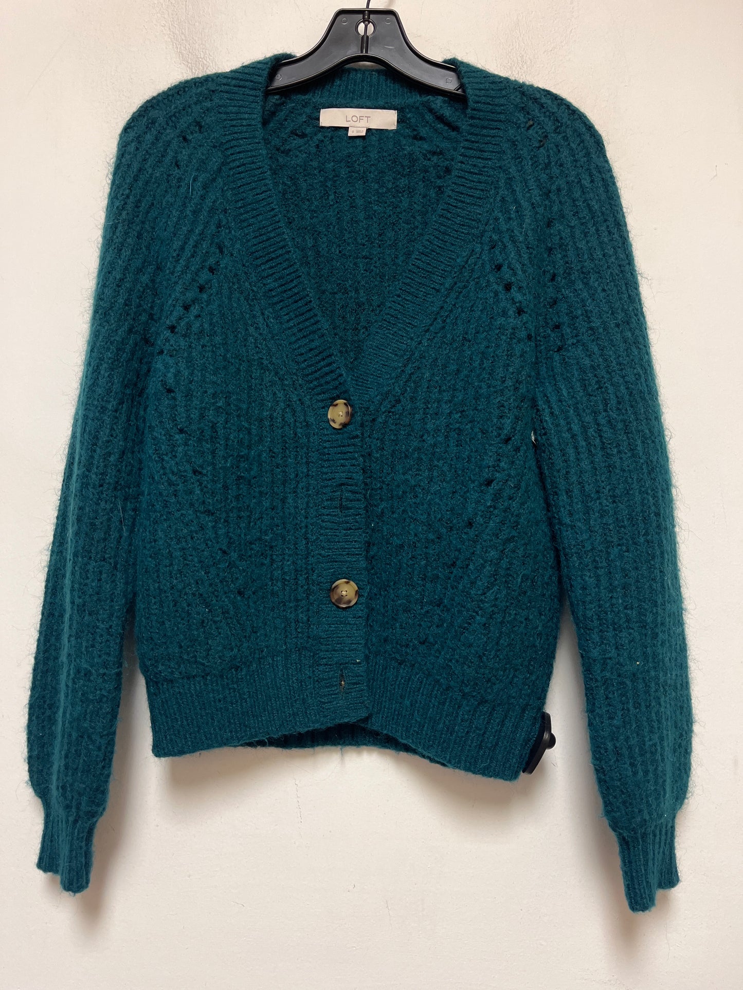 Green Sweater Cardigan Loft, Size S