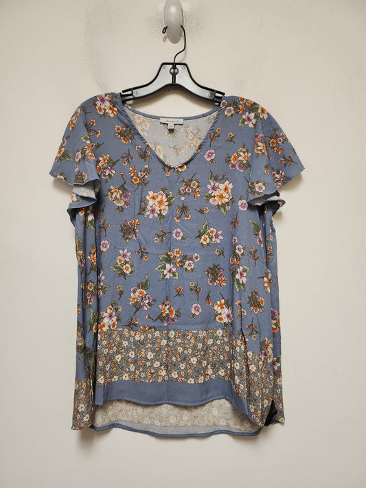 Top Short Sleeve By White Birch In Floral Print, Size: L