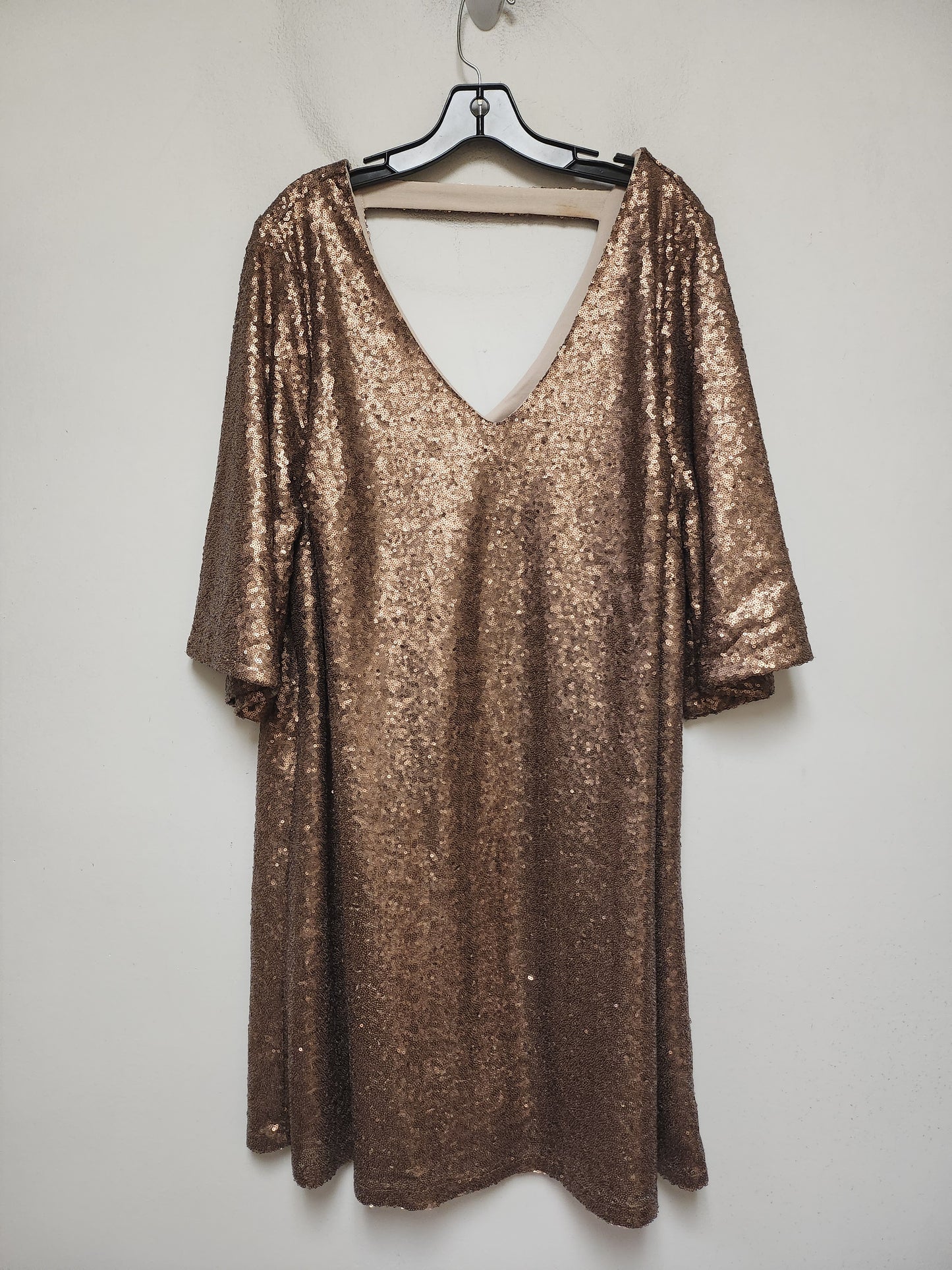 Dress Casual Midi By Just Fab In Bronze, Size: 2x