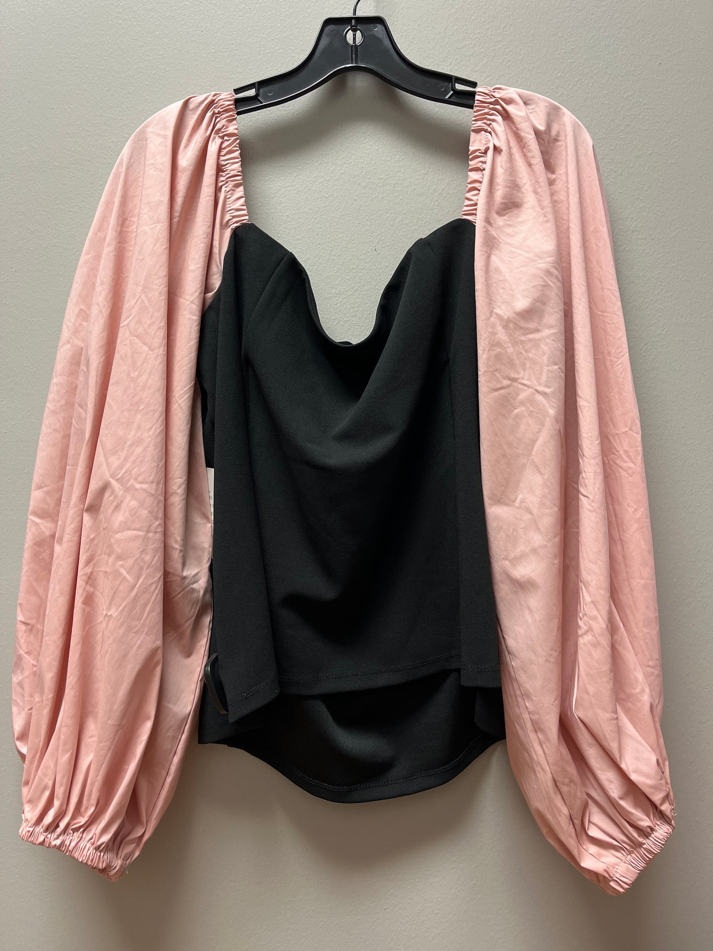 Top Long Sleeve By Eloquii In Black & Pink, Size: 2x