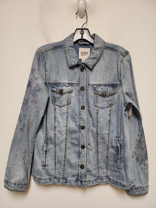 Jacket Denim By Vintage America In Blue Denim, Size: M