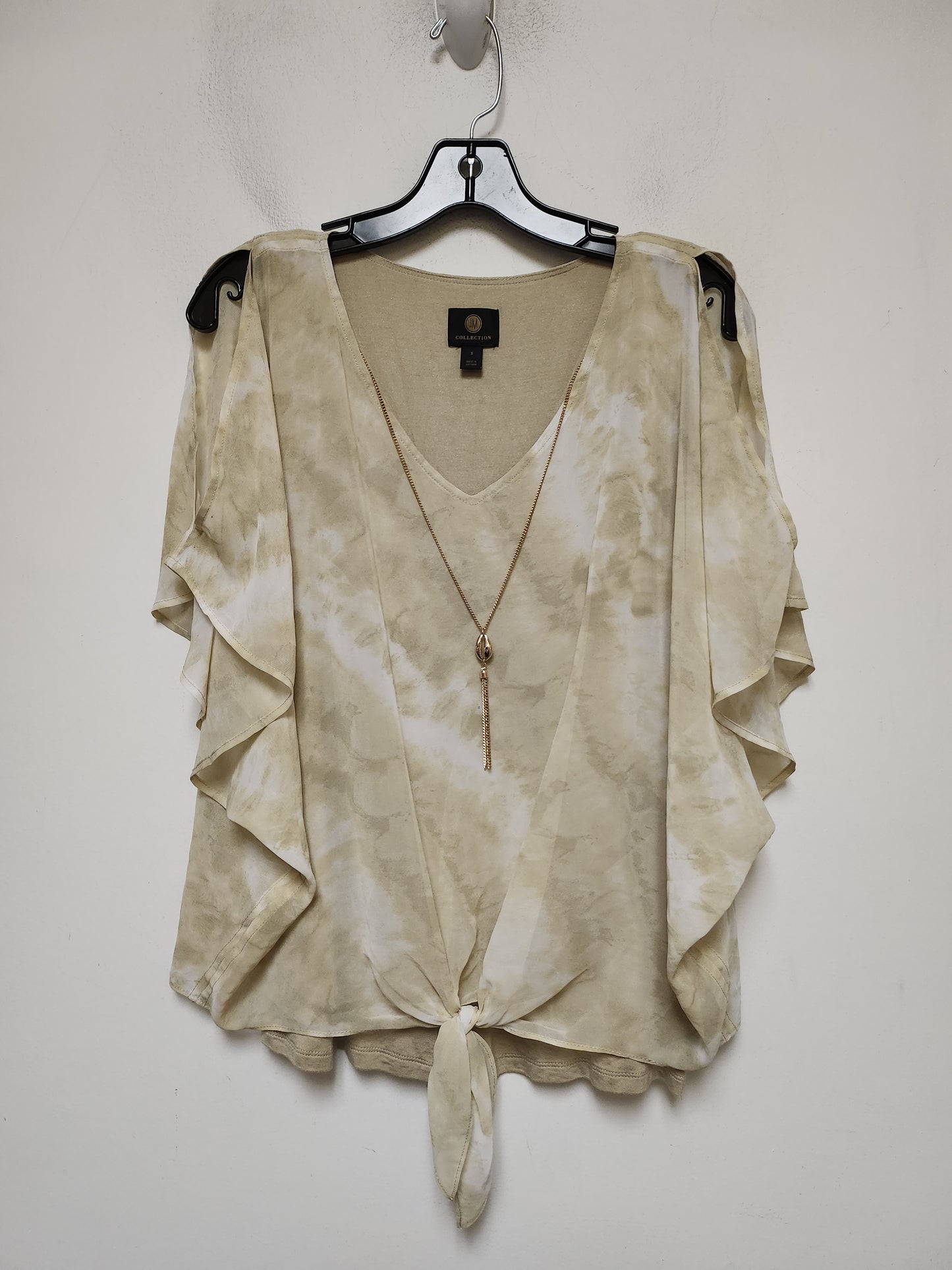 Top Short Sleeve By Jm Collections In Tan, Size: S