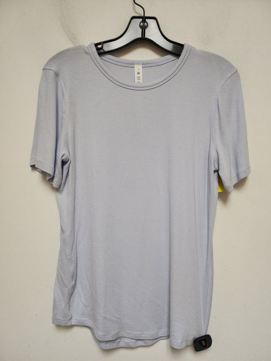 Athletic Top Short Sleeve By Lululemon In Blue, Size: 12