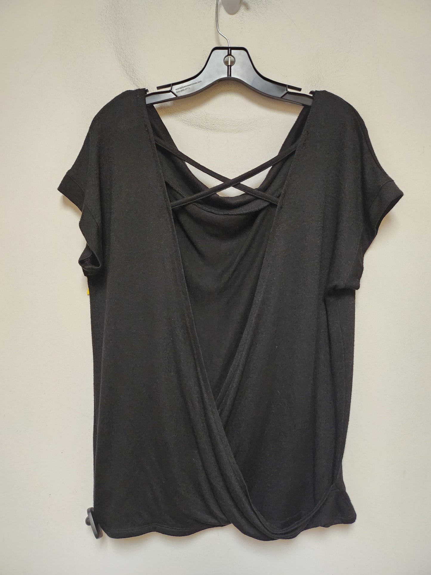 Top Short Sleeve By H For Halston In Black, Size: S