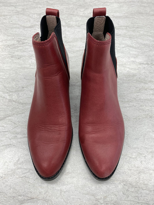 Boots Ankle Heels By Madewell In Red, Size: 6.5