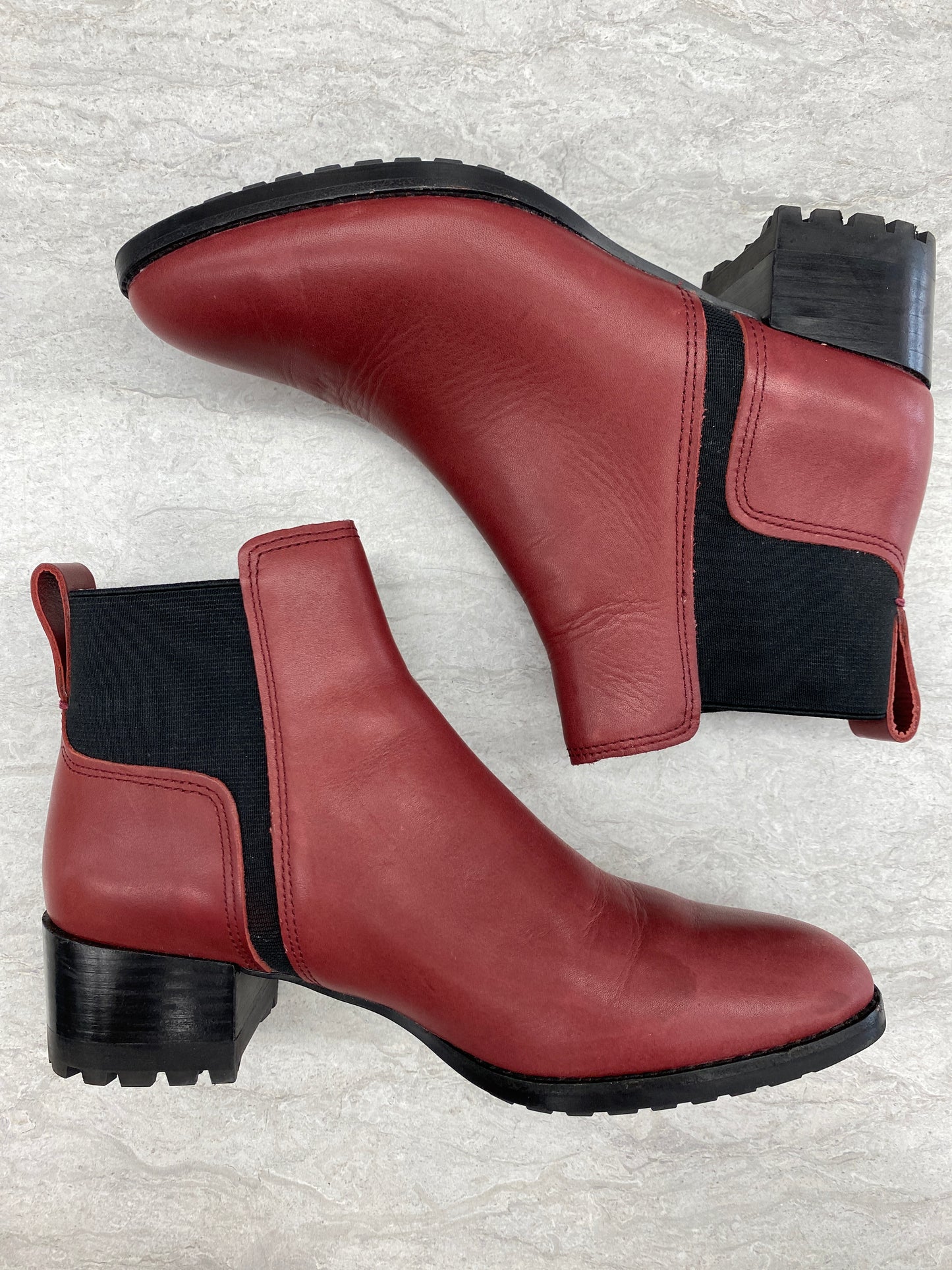 Boots Ankle Heels By Madewell In Red, Size: 6.5