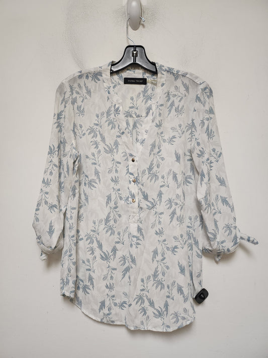 Top Long Sleeve By Ivanka Trump In Blue & White, Size: S