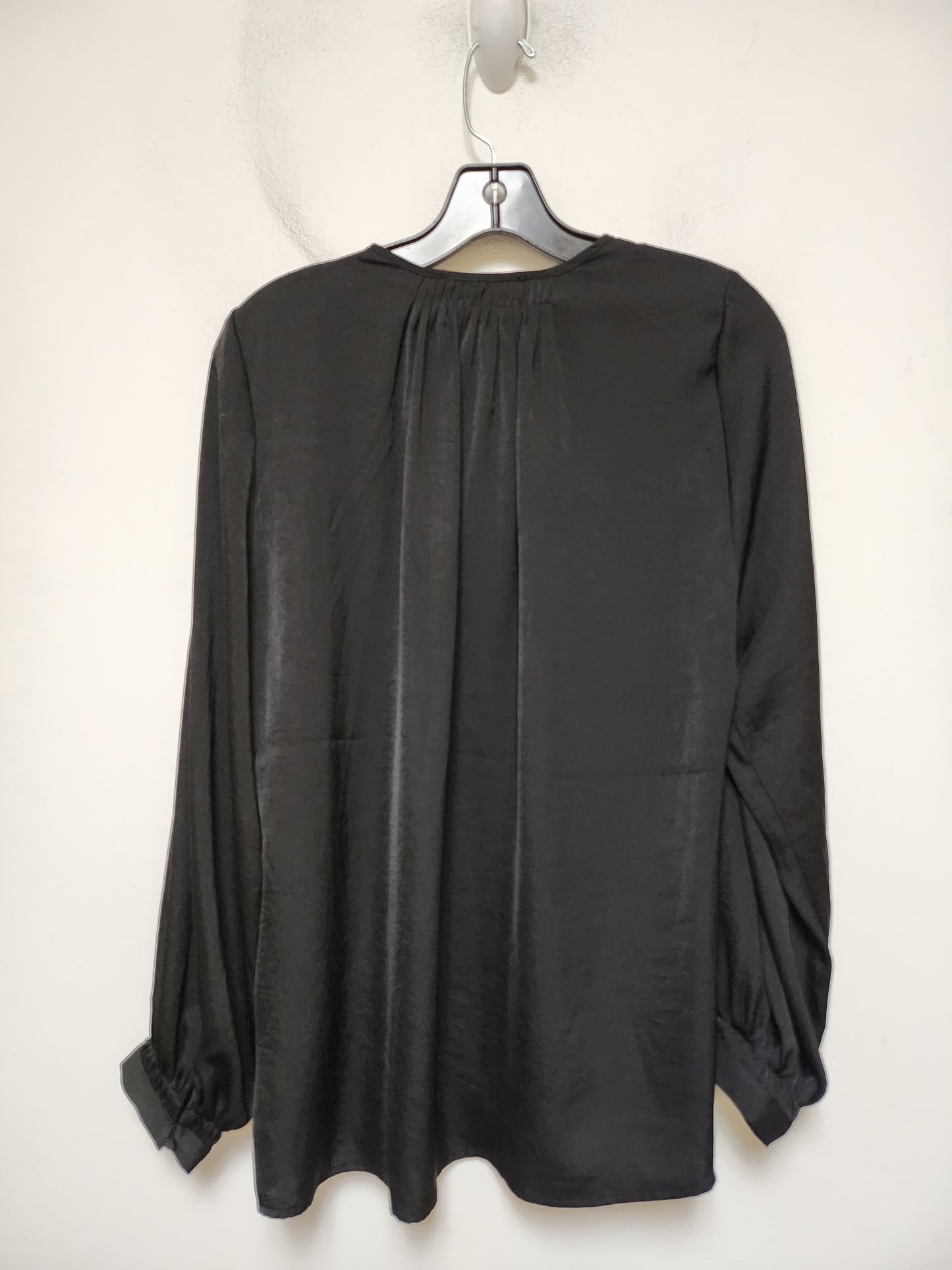 Top Long Sleeve By Joan Vass In Black, Size: L