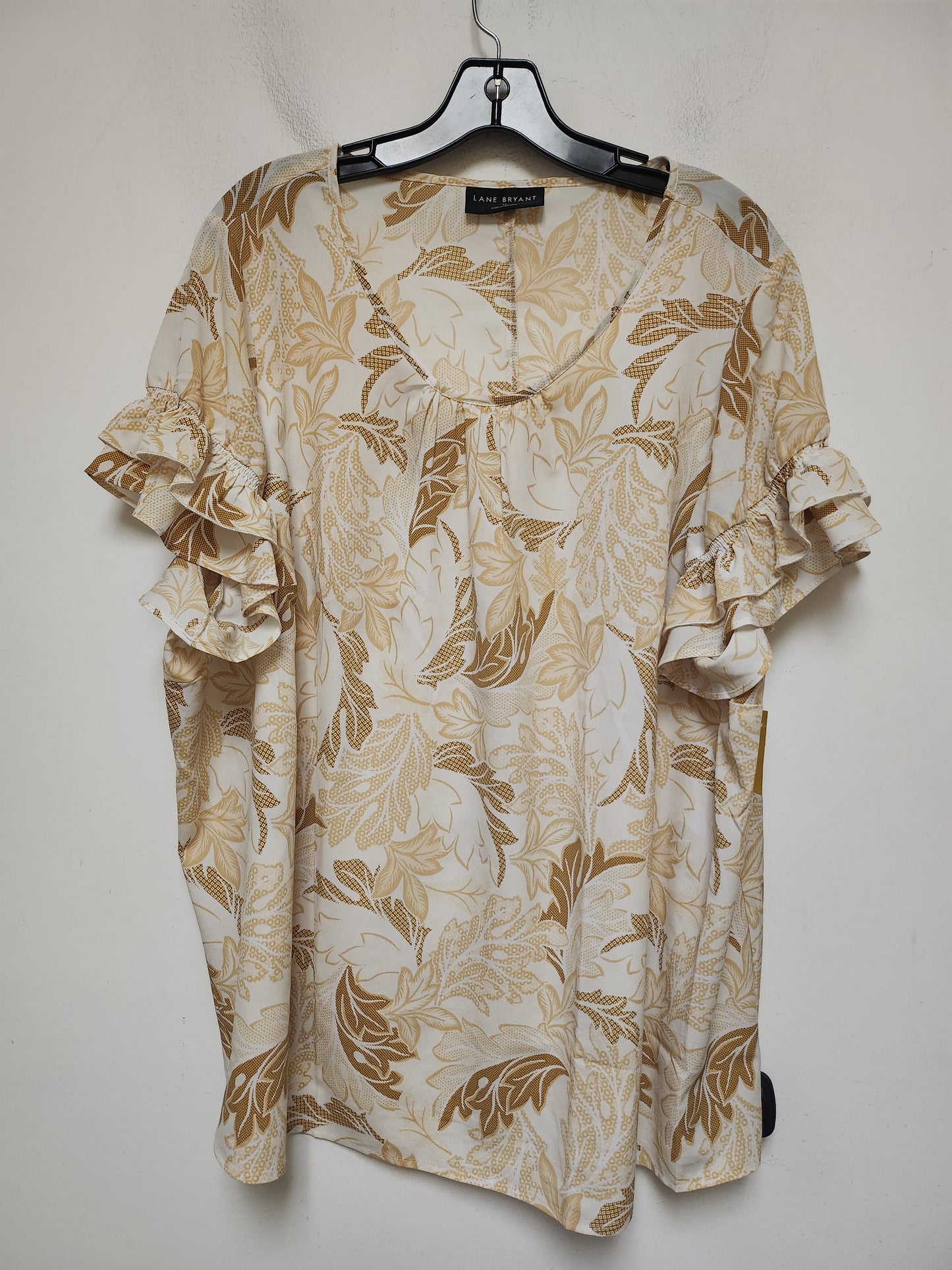 Top Short Sleeve By Lane Bryant In Tan, Size: 2x