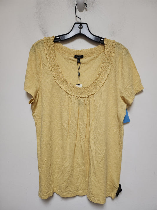 Top Short Sleeve By Talbots In Yellow, Size: Xl