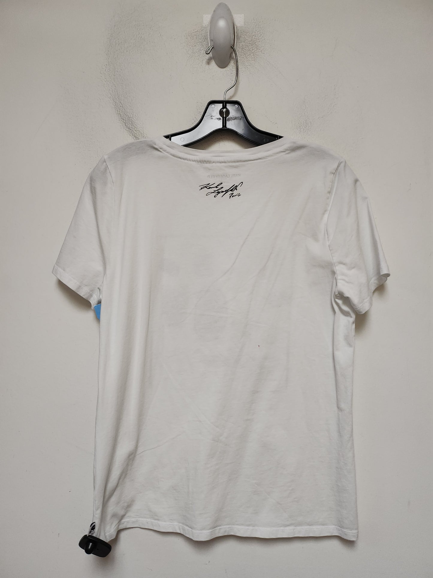 Top Short Sleeve Basic By Karl Lagerfeld In White, Size: M