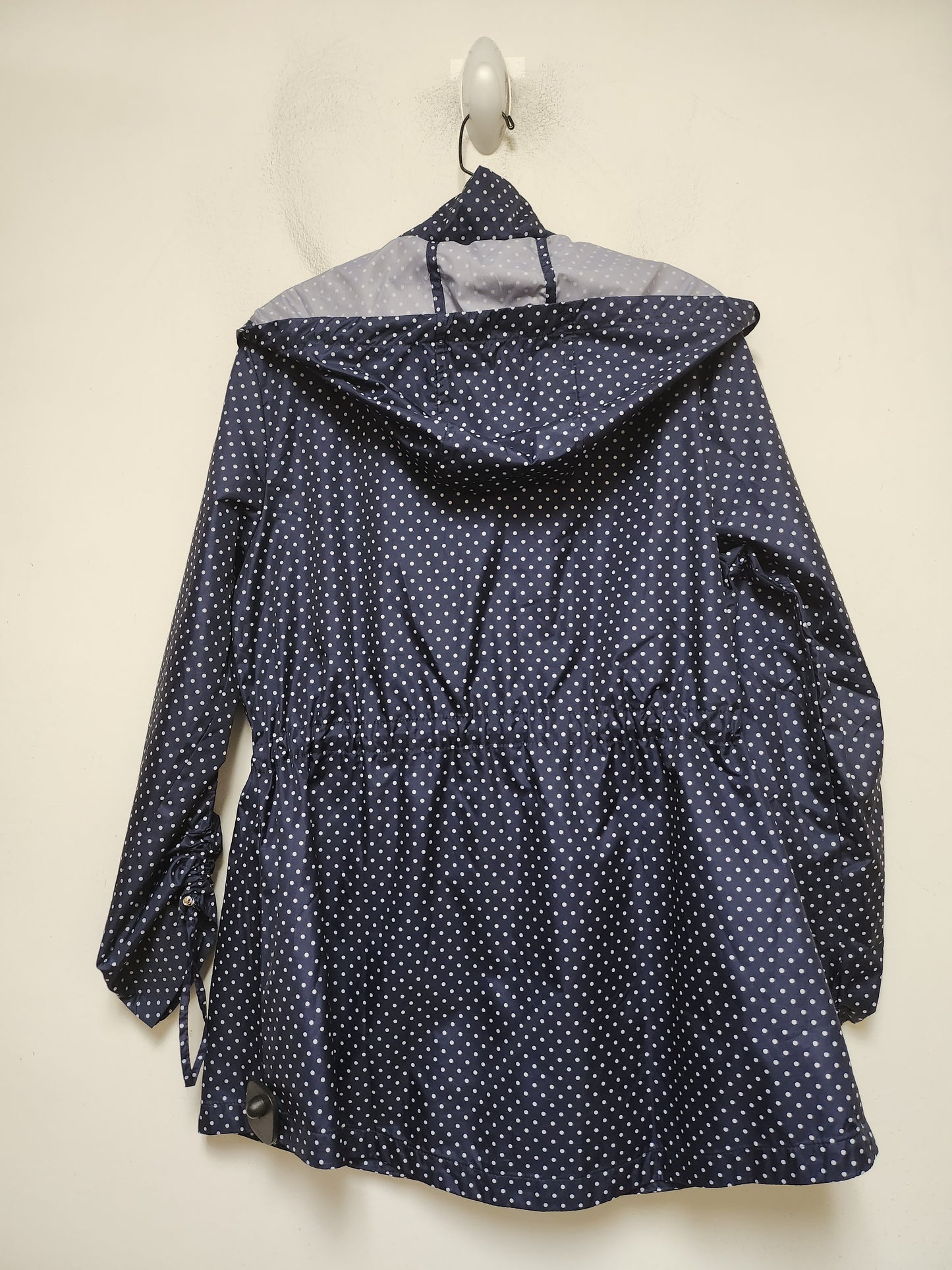 Jacket Windbreaker By Jones New York In Polkadot Pattern, Size: L