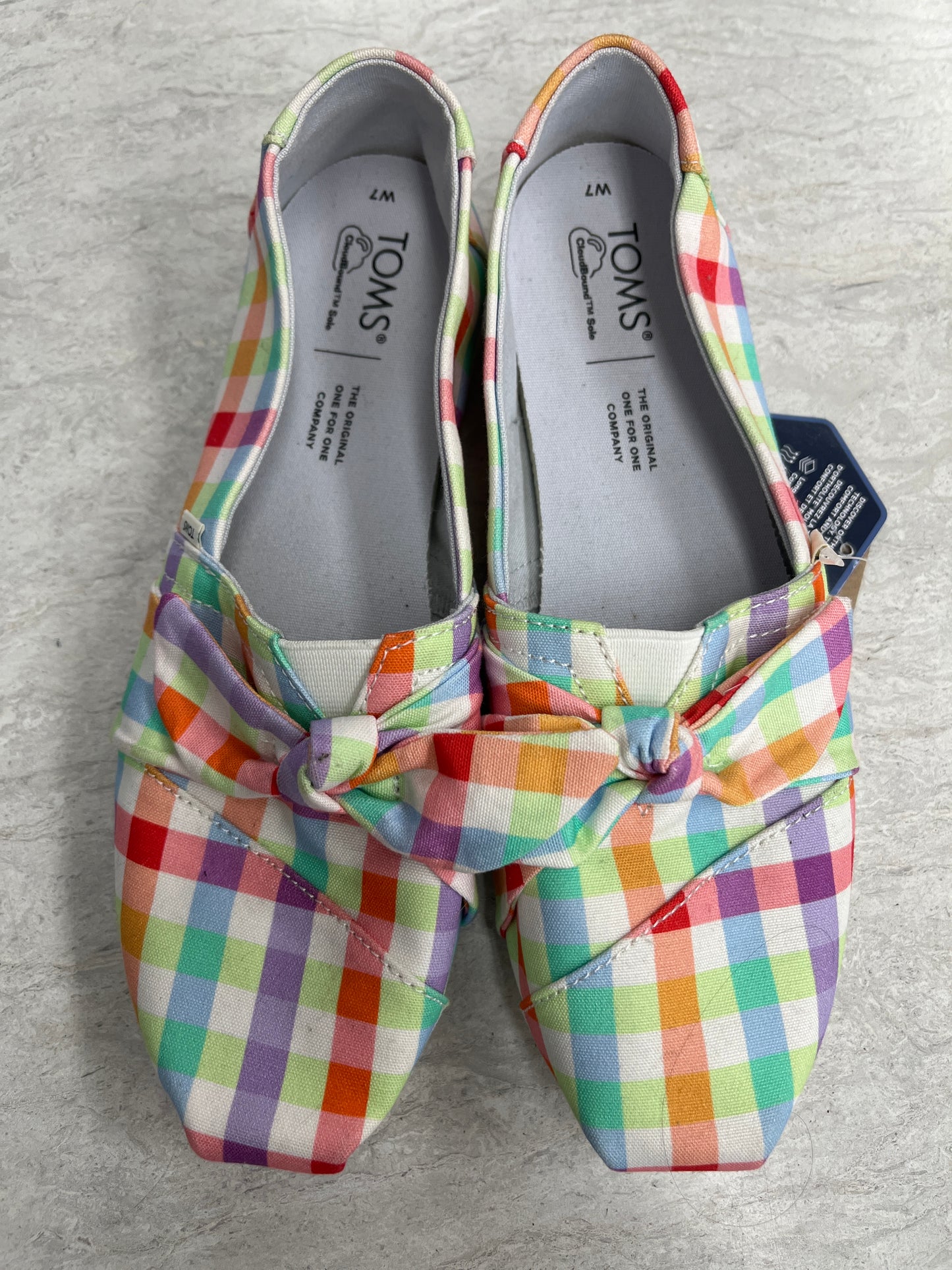 Shoes Flats By Toms In Plaid Pattern, Size: 7