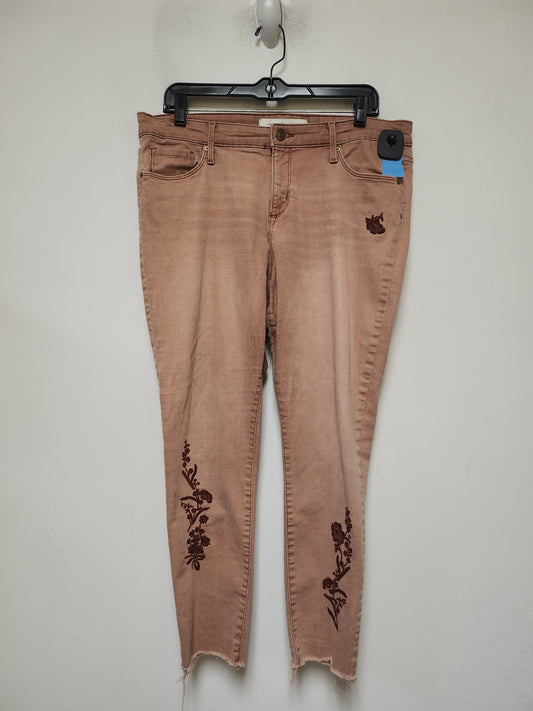 Jeans Skinny By Vintage America In Brown Denim, Size: 12p