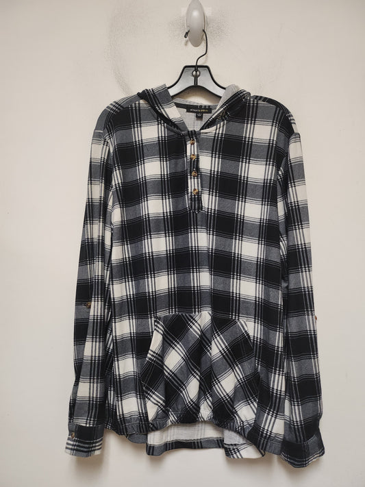 Top Long Sleeve By Robert Louis In Plaid Pattern, Size: L