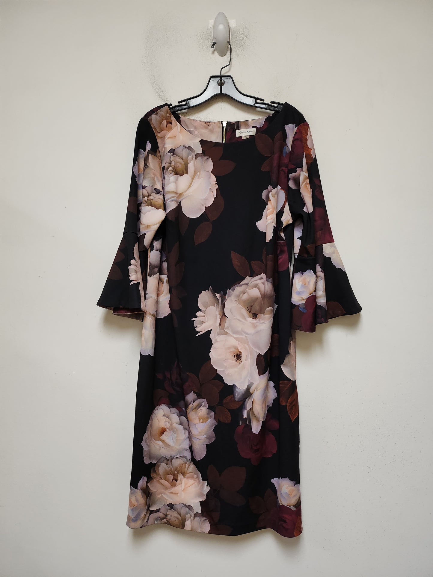 Dress Casual Midi By Calvin Klein In Floral Print, Size: Xl