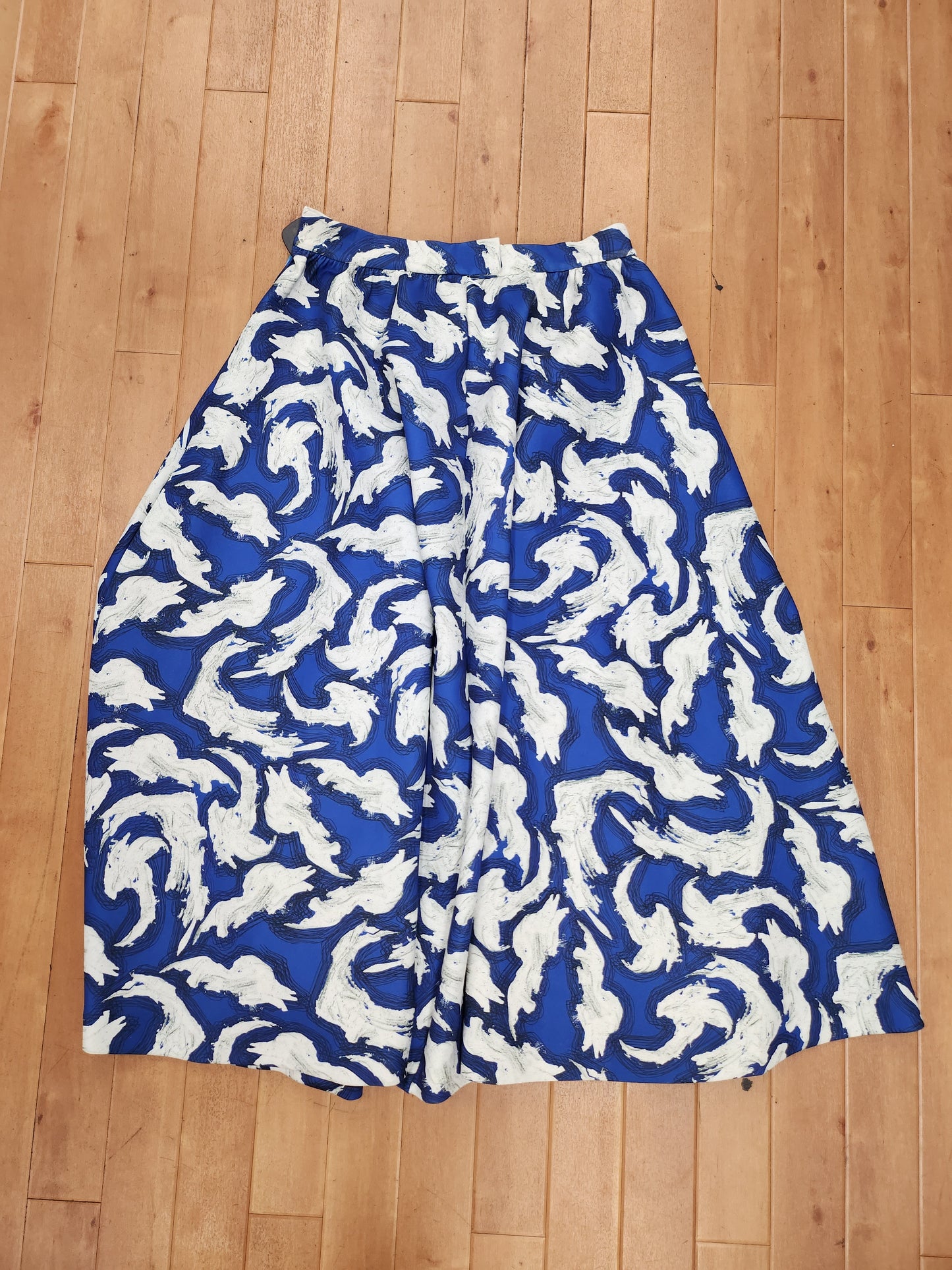 Skirt Maxi By H&m In Blue & White, Size: 14