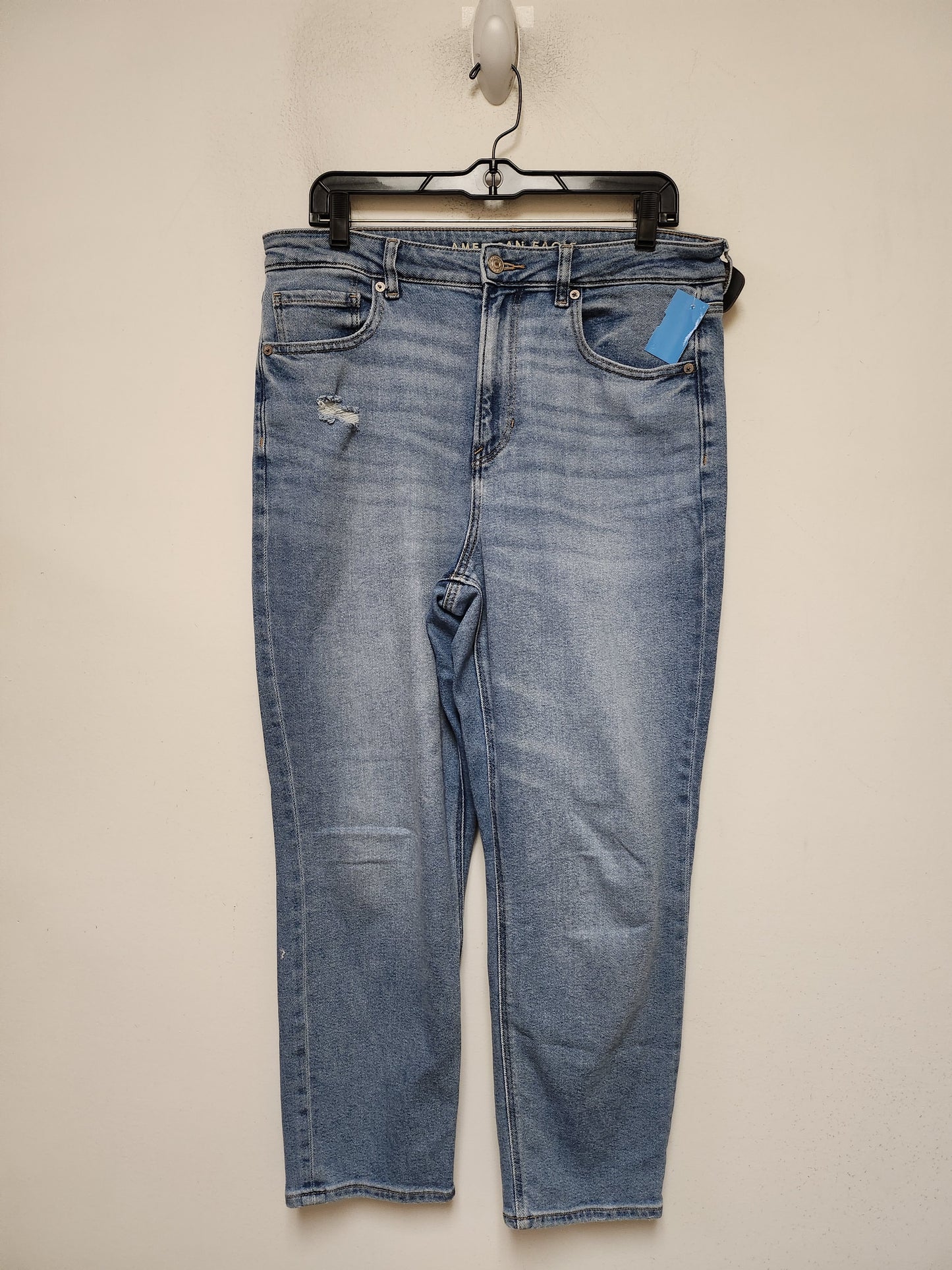 Jeans Straight By American Eagle In Blue Denim, Size: 12