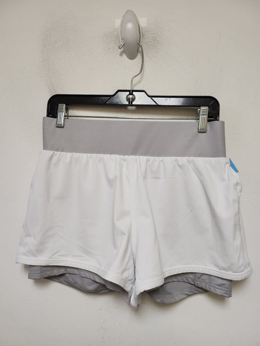 Athletic Shorts By Fabletics In Grey & White, Size: M