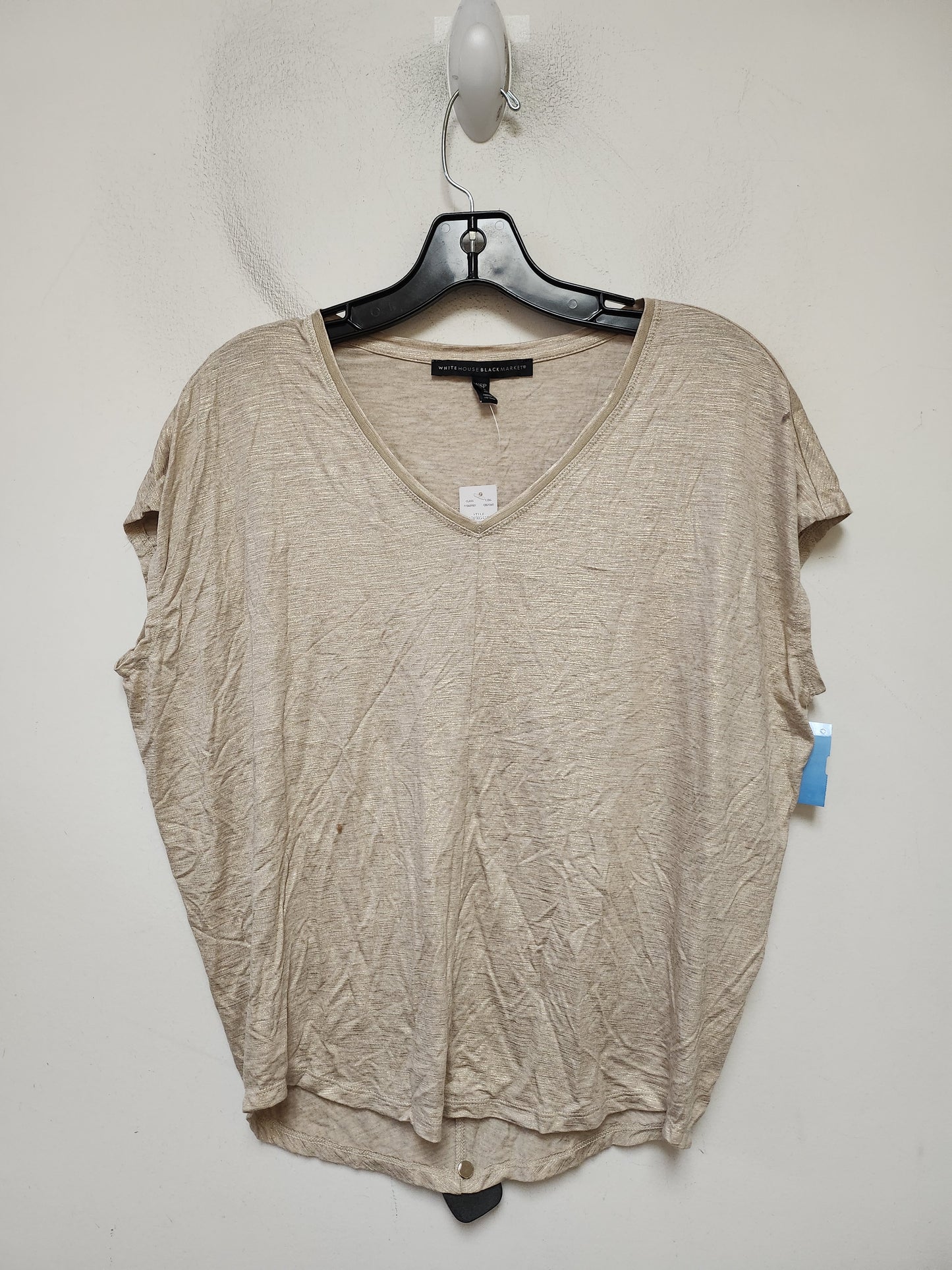 Top Short Sleeve By White House Black Market In Tan, Size: Xsp