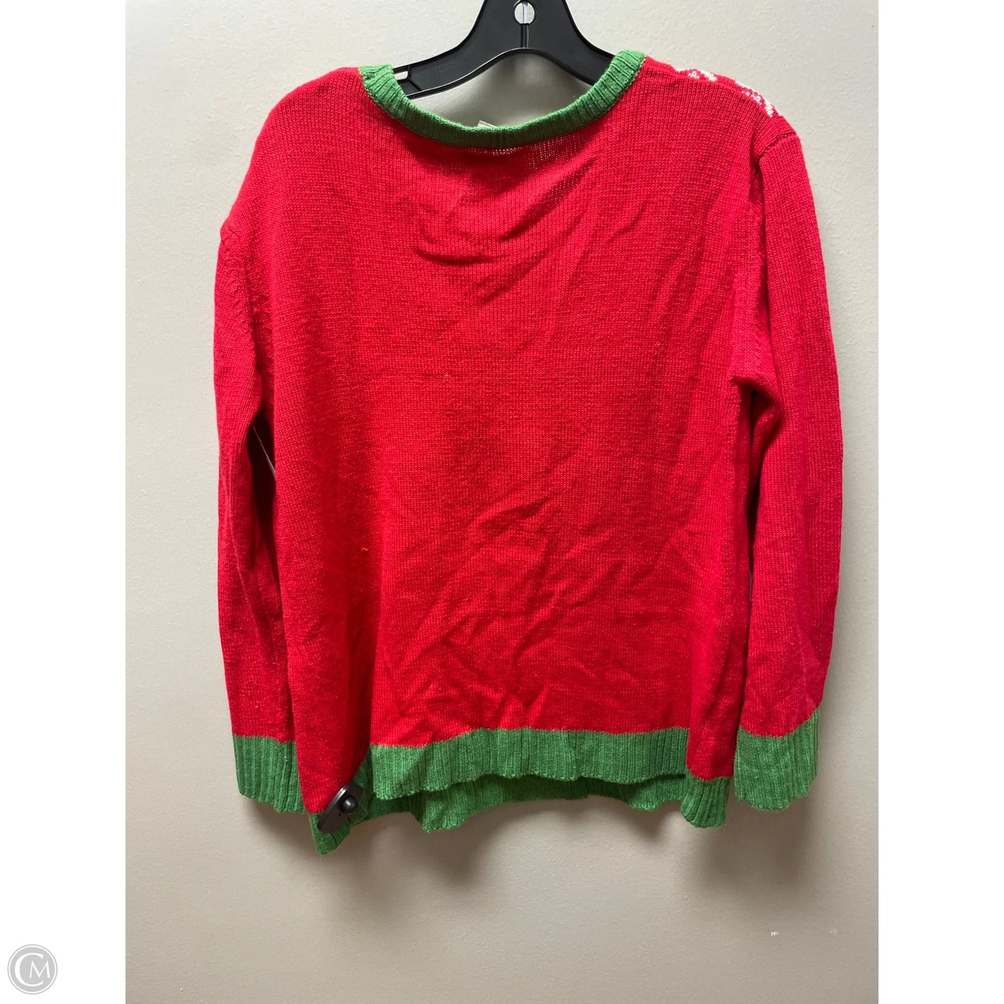 Sweater By Clothes Mentor In Green & Red, Size: M