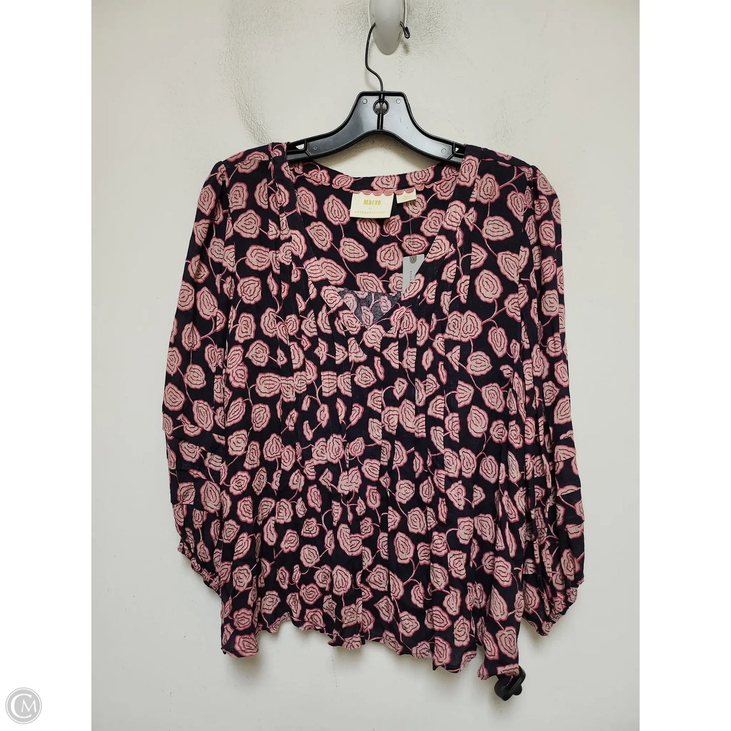 Top Long Sleeve By Maeve In Blue & Pink, Size: Mp