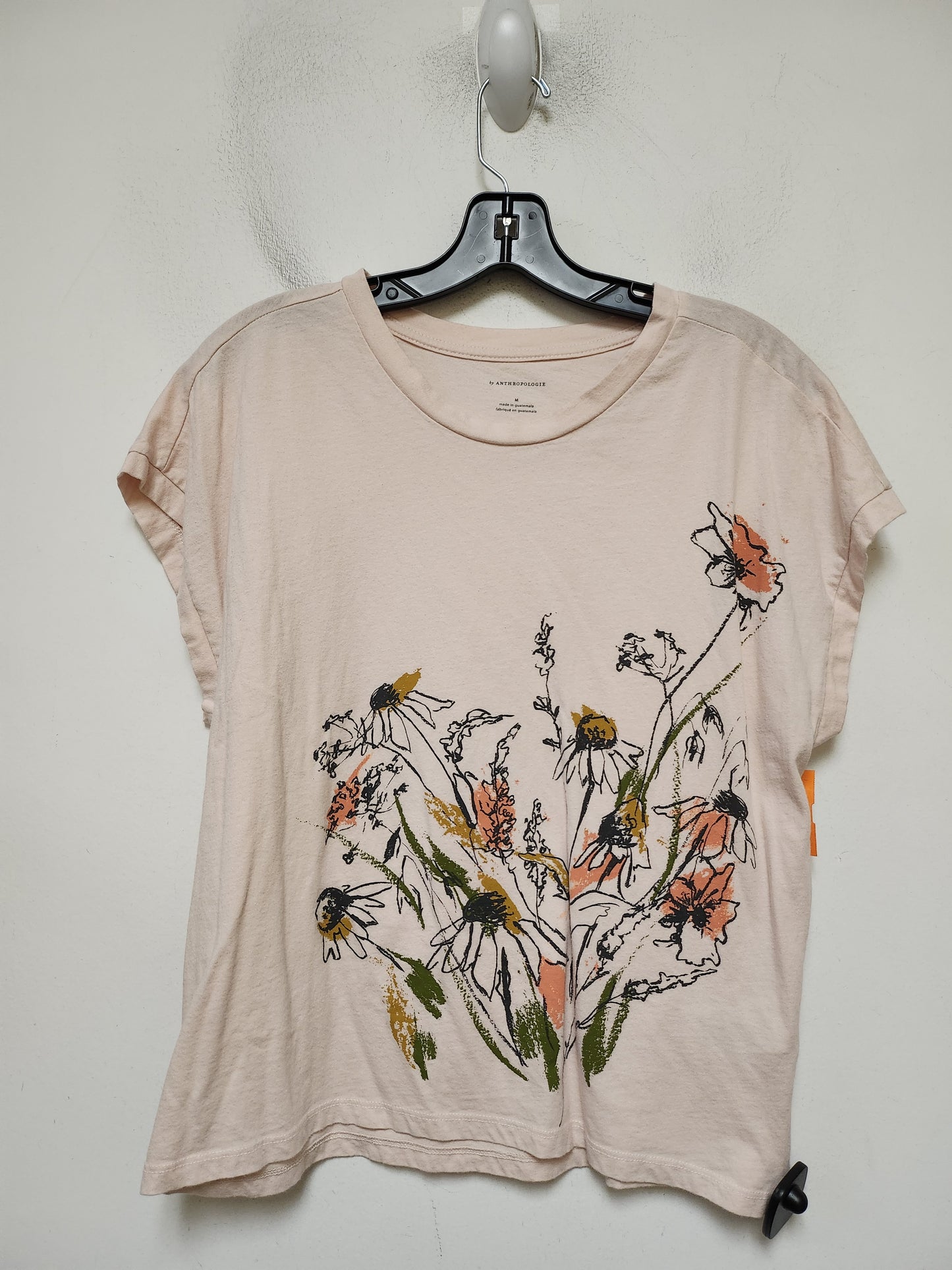 Top Short Sleeve Basic By Anthropologie In Pink, Size: M