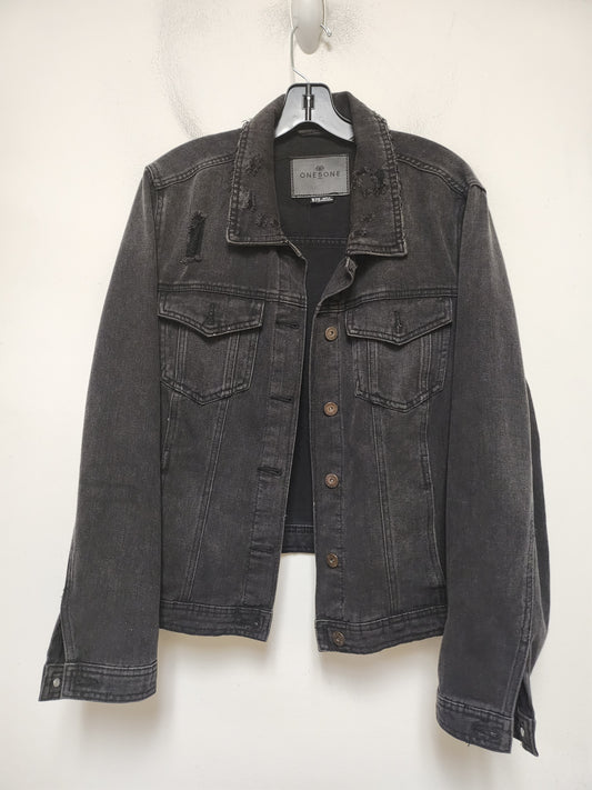 Jacket Denim By One 5 One In Black Denim, Size: 2x
