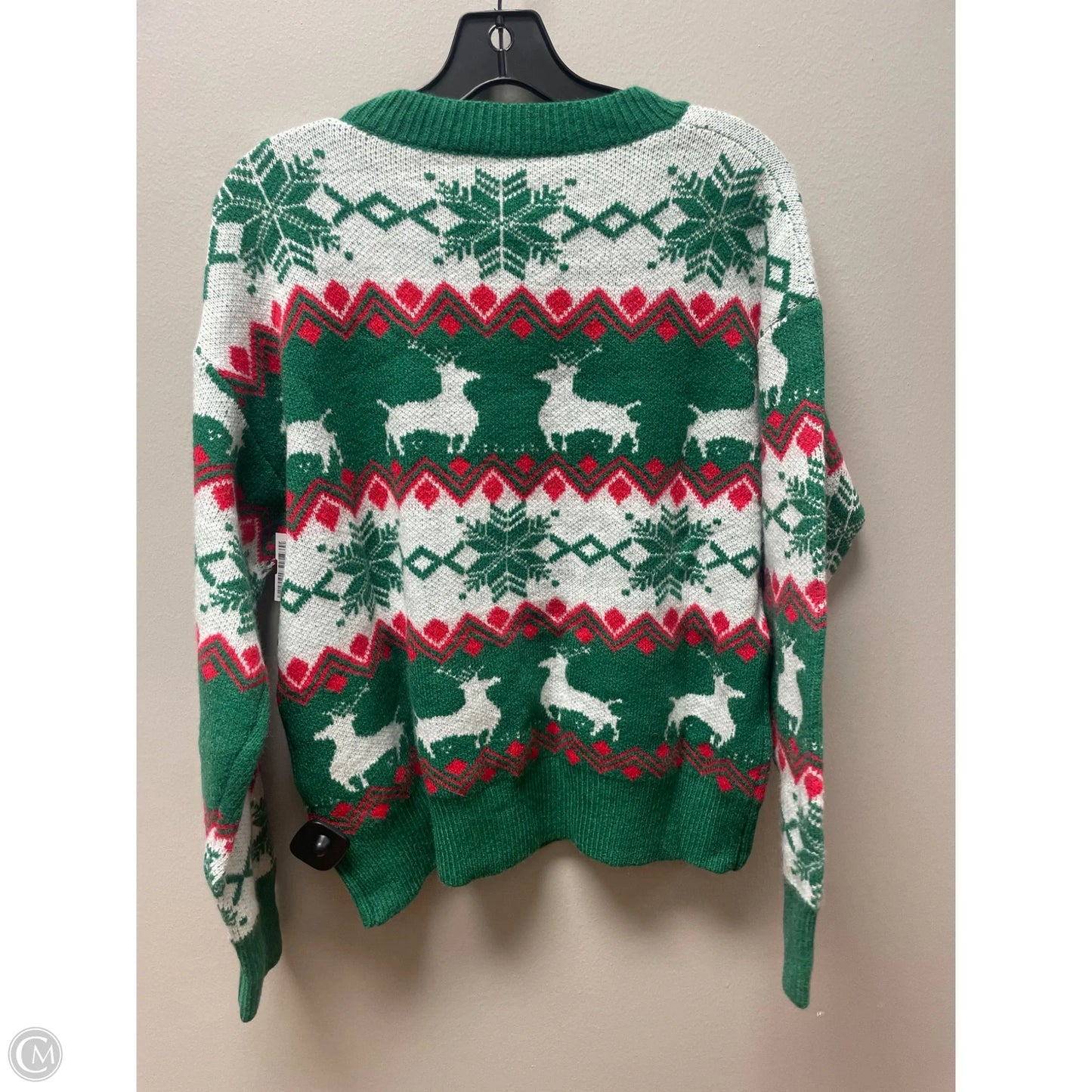 Sweater By Clothes Mentor In Green & Red, Size: S