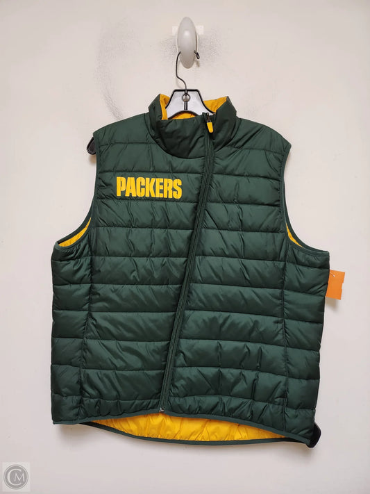 Jacket Puffer & Quilted By Nike Apparel In Green & Yellow, Size: L
