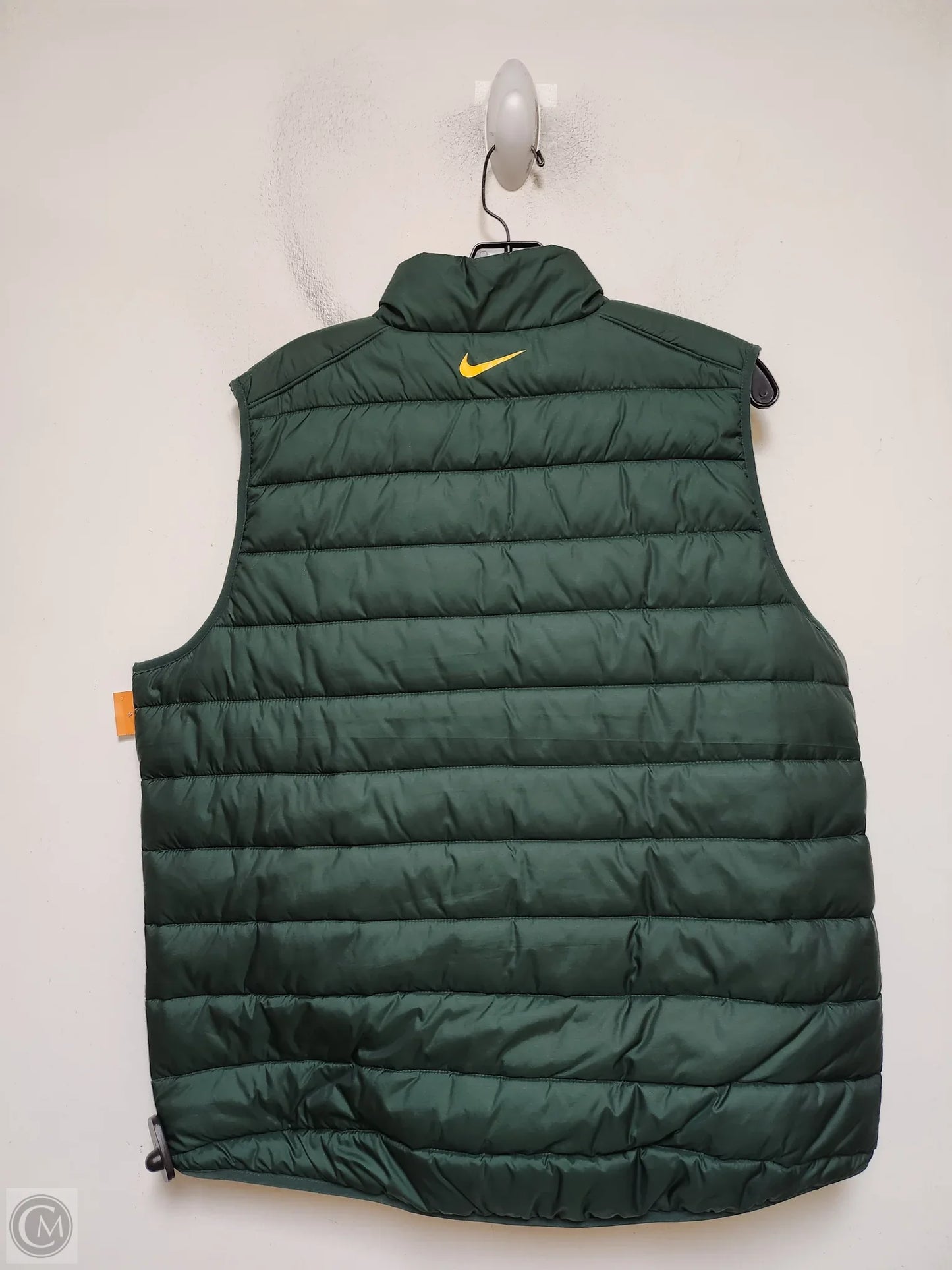 Jacket Puffer & Quilted By Nike Apparel In Green & Yellow, Size: L