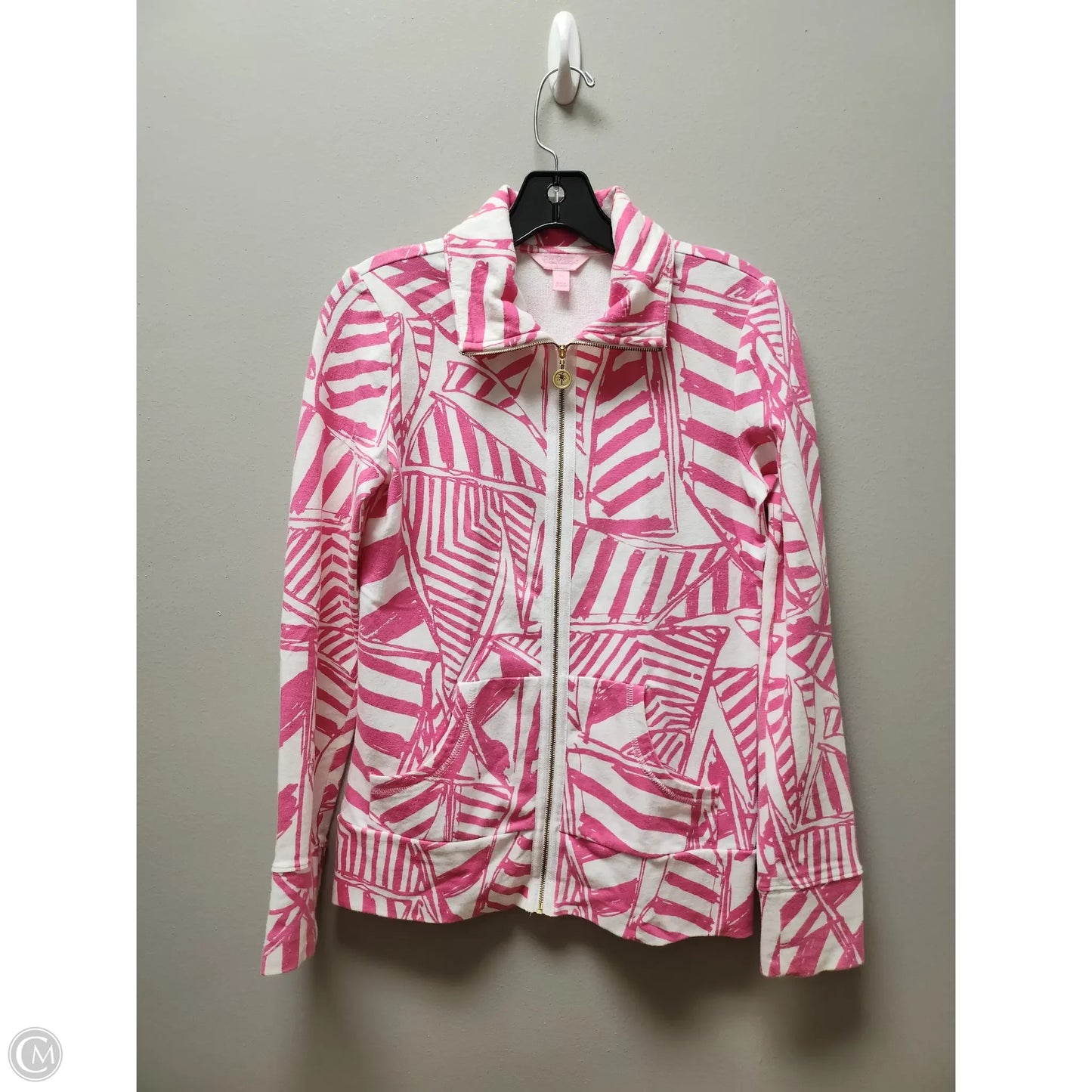 Jacket Designer By Lilly Pulitzer In Pink & White, Size: Xs