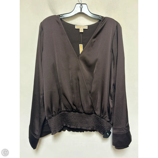 Top Long Sleeve By Michael By Michael Kors In Brown, Size: L