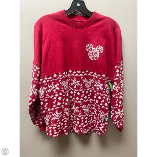 Top Long Sleeve By Walt Disney In Red, Size: Xs