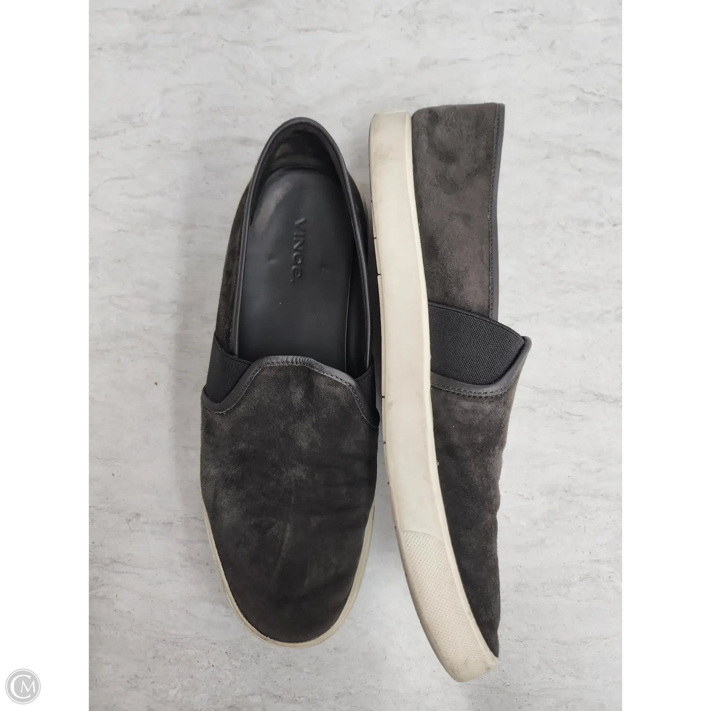 Shoes Flats By Vince In Grey, Size: 9