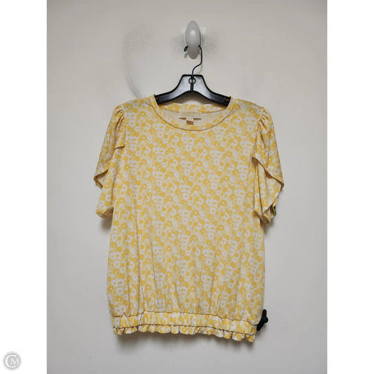 Top Short Sleeve By Michael By Michael Kors In Yellow, Size: M