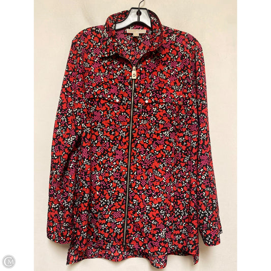 Top Long Sleeve By Michael By Michael Kors In Pink & Red, Size: L