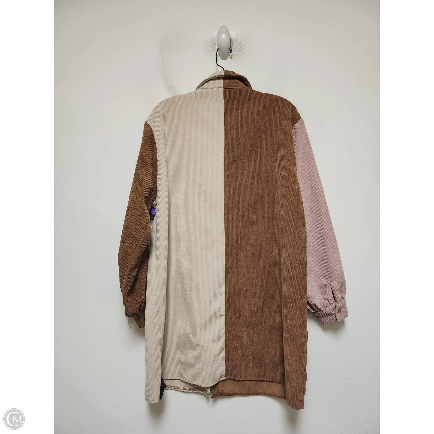 Jacket Shirt By Nasty Gal In Brown & Tan, Size: S