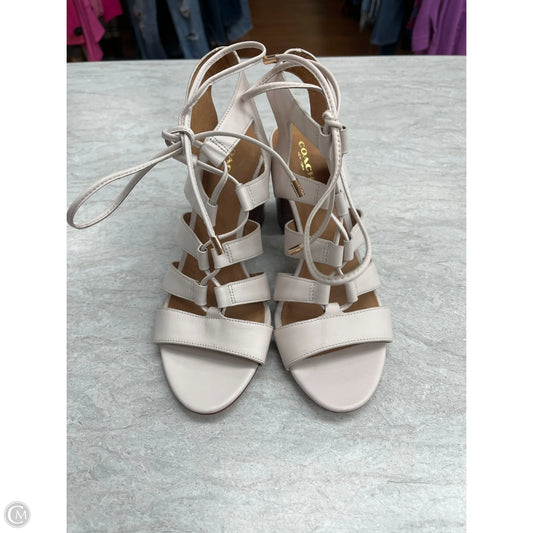 Sandals Designer By Coach In Cream, Size: 8