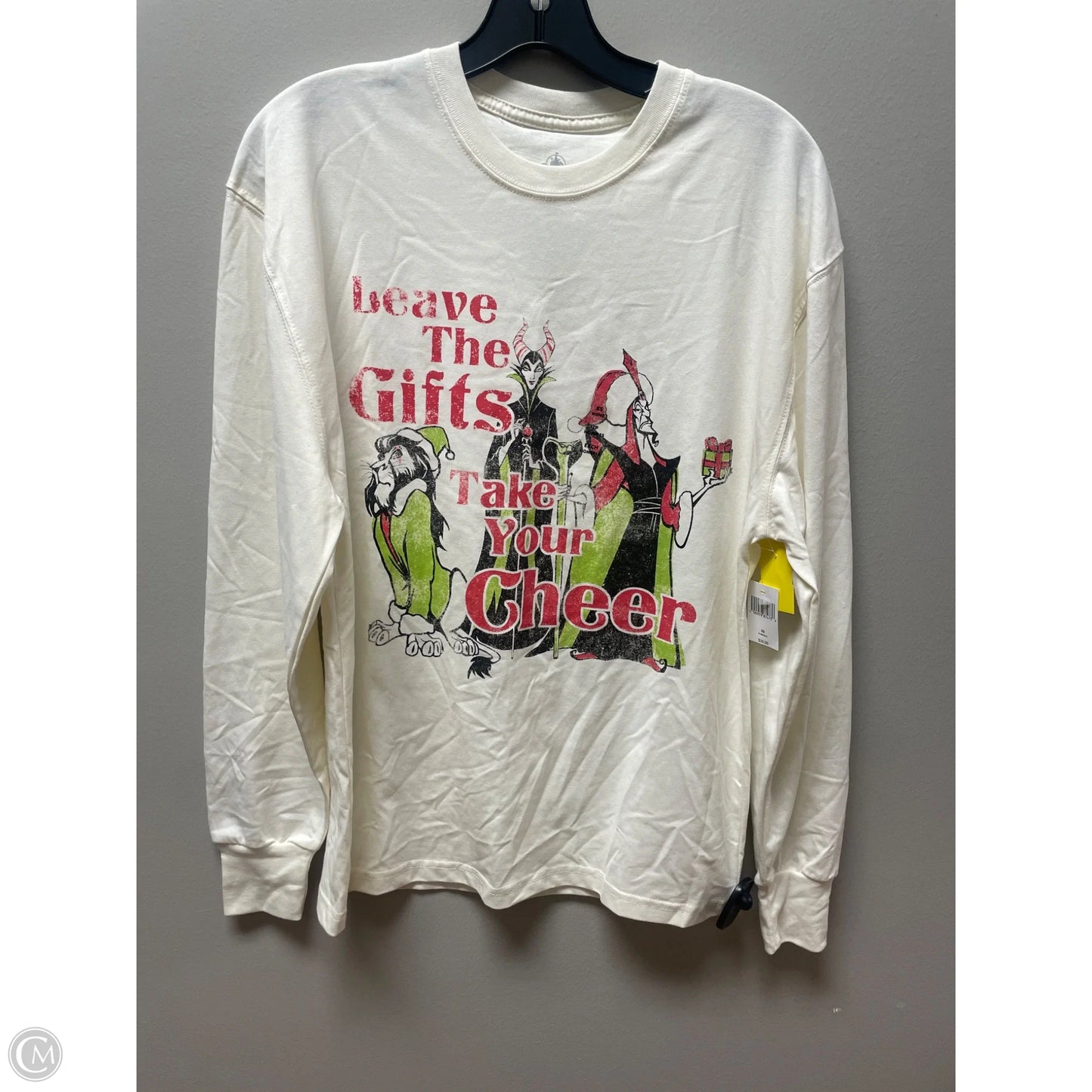 Top Long Sleeve By Walt Disney In Cream, Size: Xs