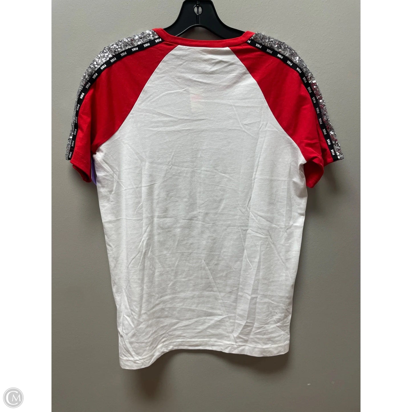 Top Short Sleeve Basic By Pink In Red & White, Size: Xs