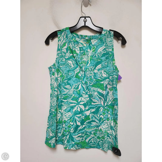 Top Sleeveless Designer By Lilly Pulitzer In Green & White, Size: Xs