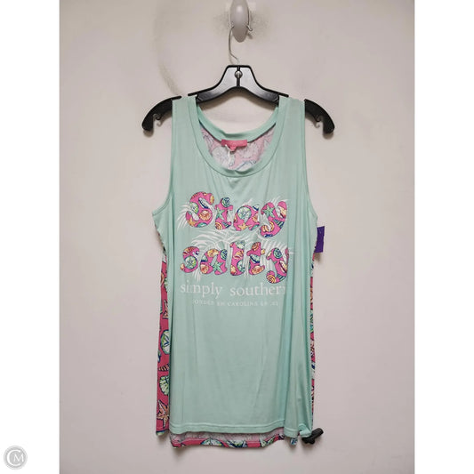 Top Sleeveless Basic By Simply Southern In Green, Size: L