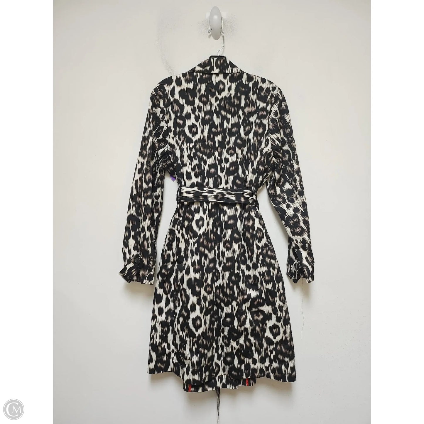Coat Trench Coat By Dana Buchman In Animal Print, Size: L