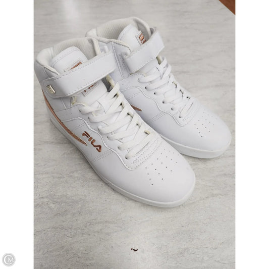Shoes Sneakers By Fila In Gold & White, Size: 10