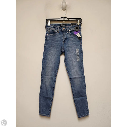 Jeans Skinny By Gap In Blue Denim, Size: 0