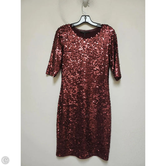 Dress Party Midi By Bcbgmaxazria In Maroon, Size: M