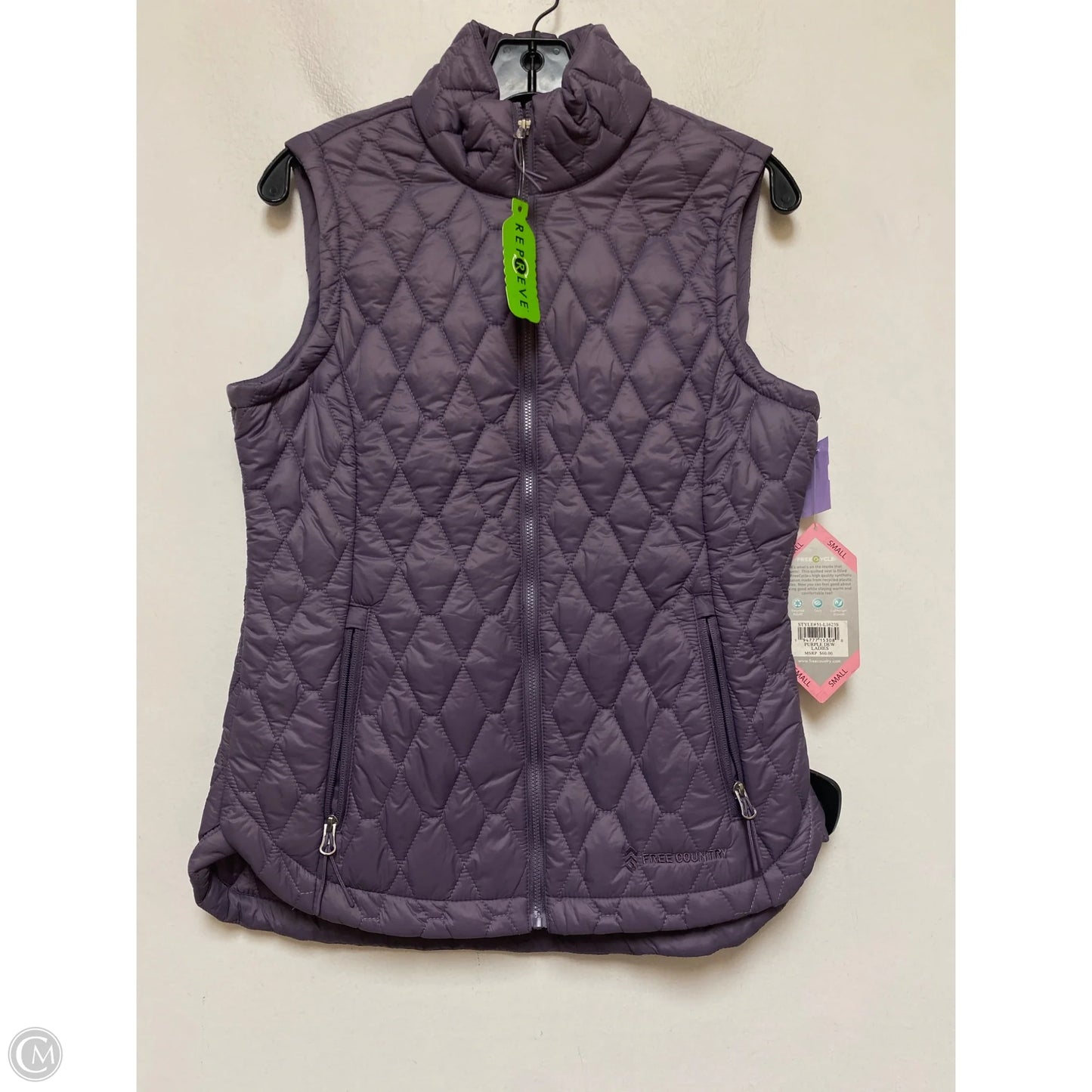 Vest Puffer & Quilted By Free Country In Purple, Size: S