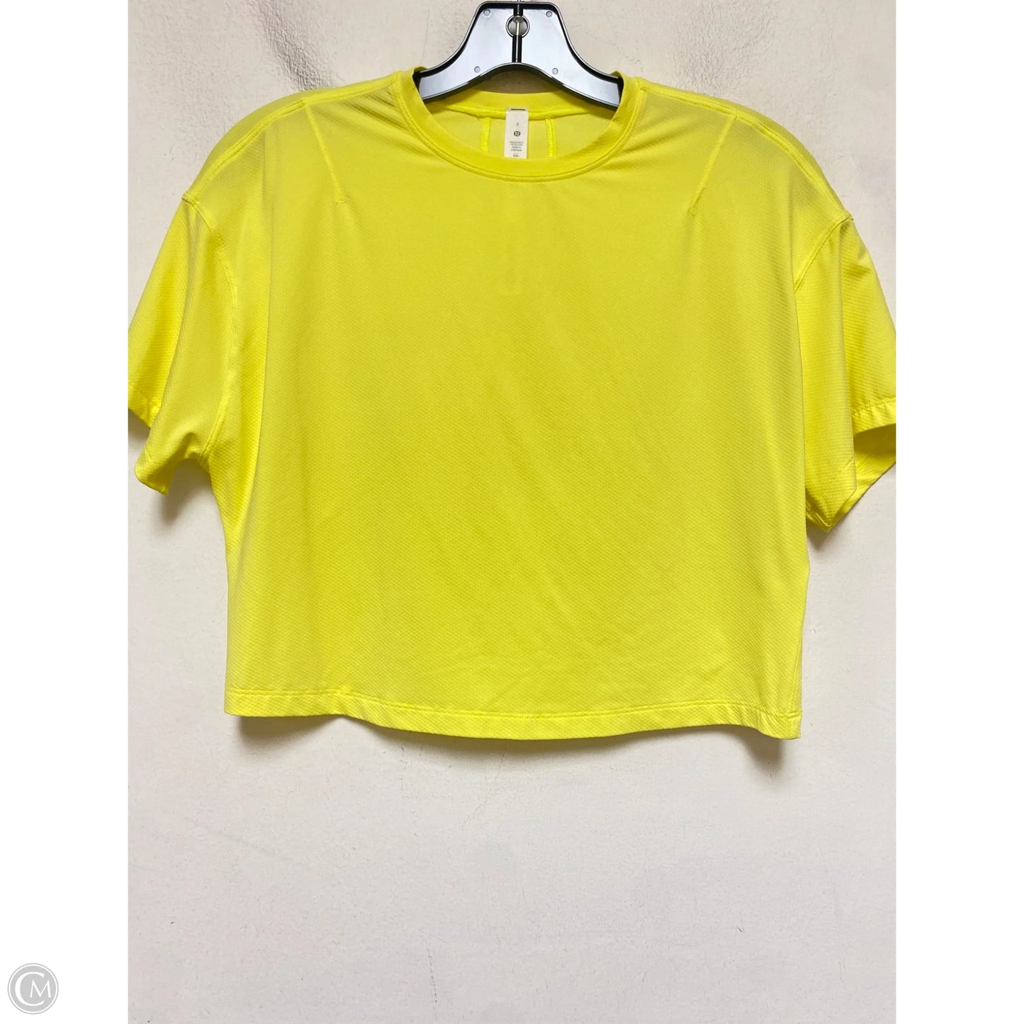 Athletic Top Short Sleeve By Lululemon In Yellow, Size: 2