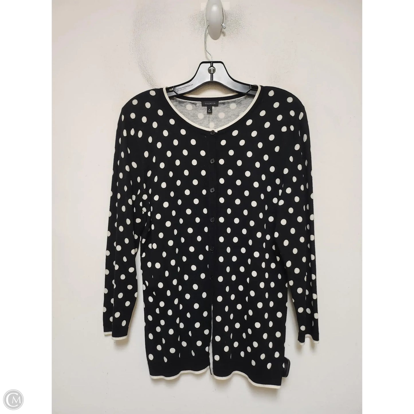 Top Long Sleeve By Talbots In Polkadot Pattern, Size: M